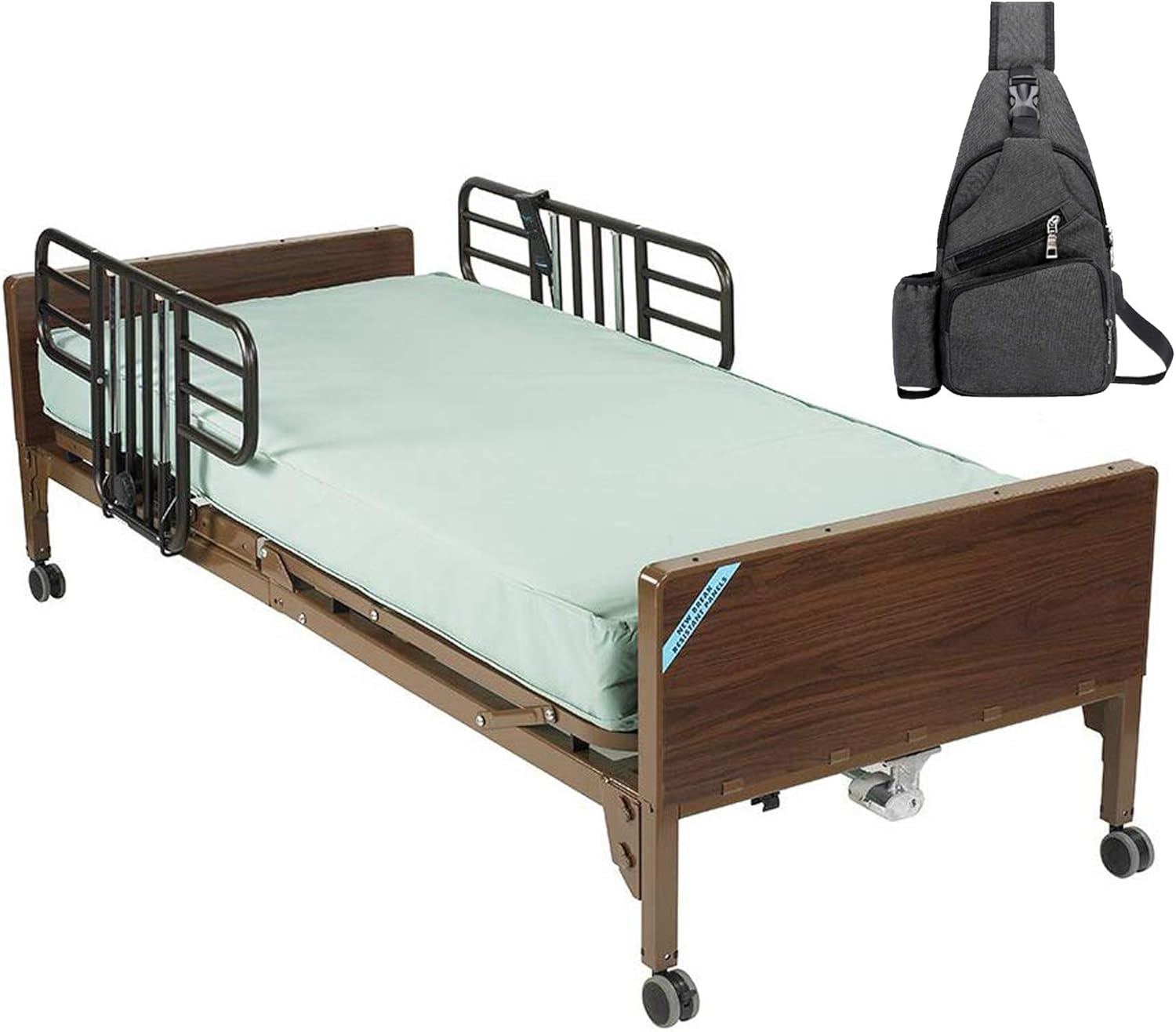 Drive Delta Ultra Light Semi Electric Hospital Bed with Half Rails and 80