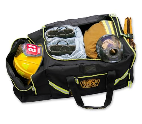 Lightning X Fireman Premium 3XL Firefighter Rescue Step-In Turnout Fire Gear Bag w/Shoulder Strap & Helmet Pocket