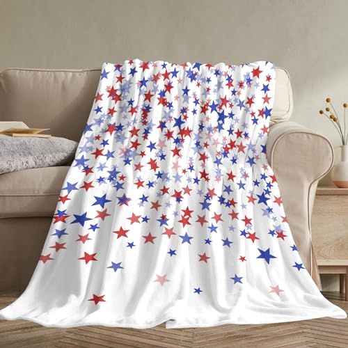 4th of July Blanket, Memorial Day Blanket, 4th of July Throw Blanket, Patriotic Blankets and Throws God Bless American Blankets for Couch Bed 50x60 inches