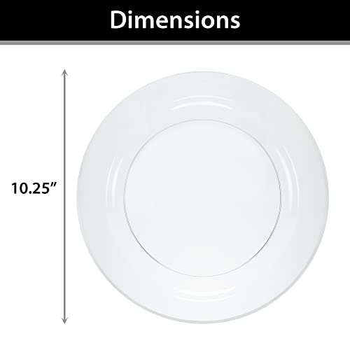120 Count Plastic Plates 10.25 inch Premium Quality Heavyweight China Like Disposable Plates, Wedding and Party Dinnerware, Crystal Clear, Value Pack 120 Count