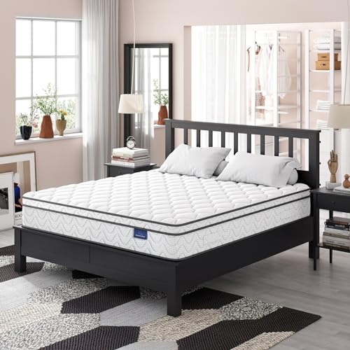 Vesgantti Twin XL Mattress, 10.1 Inch Hybrid Mattress with Memory Foam & Pocket Spring, Ergonomic Design & Pressure Relief, Medium Firm Feel Mattress in a Box