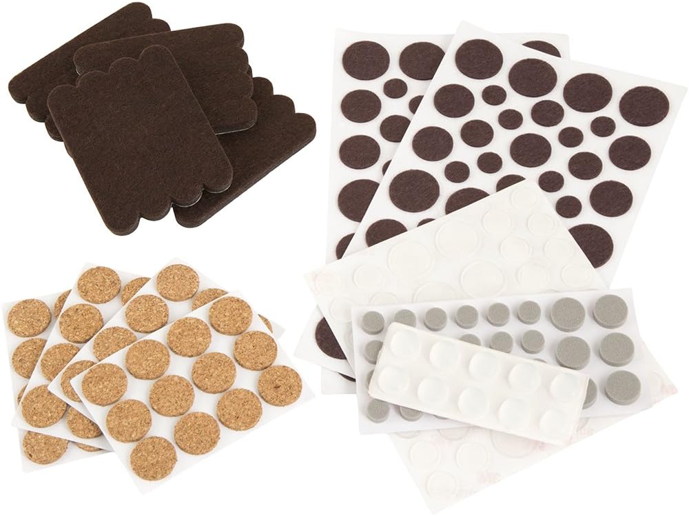 SoftTouch 4924995N Craft Value Pack-236 PCs, Dots-Cork Pads-Felt Strips-Bumpers, Brown