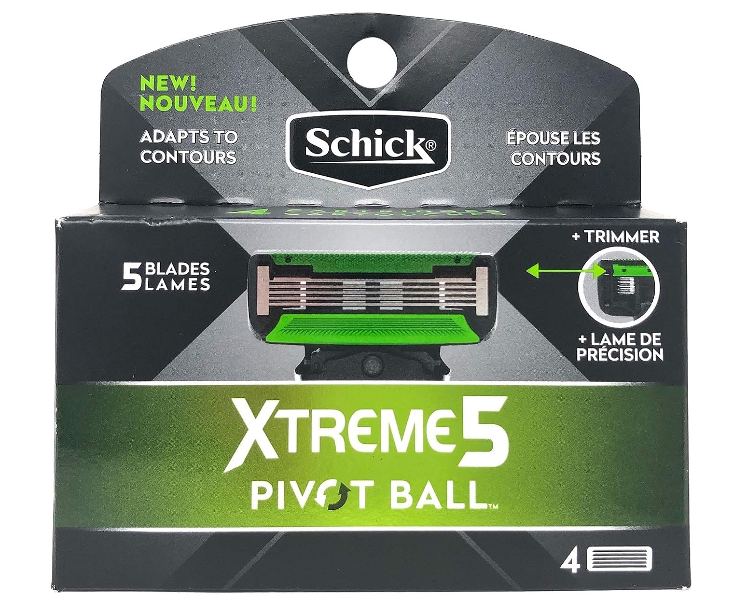 Schick Xtreme 5 PivotBall Men's Razor Refills, 4 Count (Pack of 2)