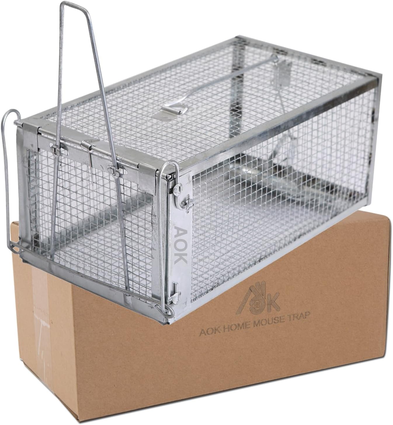 AOK Home Live Humane Cage Trap for Squirrel Mouse Rat Mice Rodent Animal Catcher for Indoor and Outdoor Small Animal 11x5.5x4.5 inch