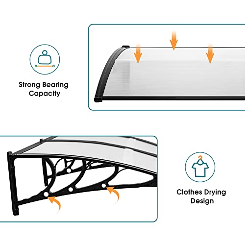 MCombo 39 x 78 inch Window Awning Outdoor Polycarbonate Front Door Patio Cover Garden Canopy 6055-4080 (40