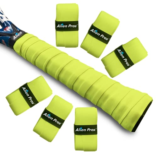 ALIEN PROS Tennis Racket Grip Tape (6 Grips) – Precut and Light Tac Feel Tennis Grip – Tennis Overgrip Grip Tape Tennis Racket – Wrap Your Racquet for High Performance (6 Grips)