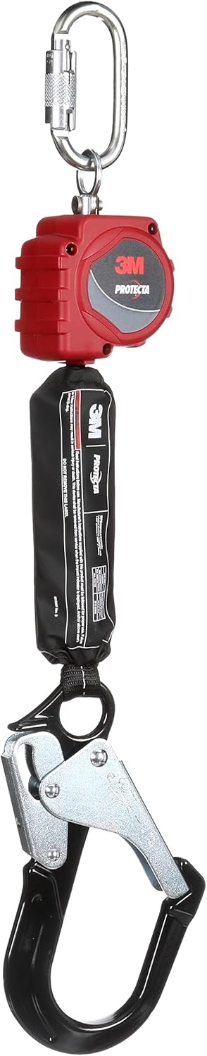 3M™ Protecta® Self-Retracting Lifeline with Carabiner 3100509, Web, Aluminum Rebar Hook, 6 ft.