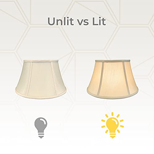 Royal Designs Shallow Drum Bell Billiotte Lamp Shade - Eggshell - 13 x 19 x 11.26