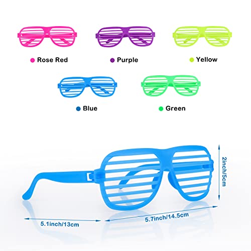 15 Pack Light Up Glasses 5 Colors Glow in The Dark LED Glasses Party Supplies for Kids Adults 80s Shutter Shades Neon Party Favors
