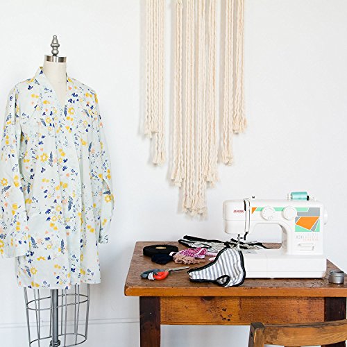 Janome MOD-19 Easy-to-Use Sewing Machine with 19 Stitches, Automatic Needle Threader and 5-Piece Feed Dogs,white