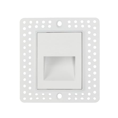 Goodlite Trimless Horizontal White LED Step Light, 3W, 110 Lumens - 5 Color Selectable 27k-30k-35k-41k-50k, Dimmable, Indoor/Outdoor, Wet Rated IP65, Fits Directly In Standard 2x4 J-Box, 1ct (G-48532)