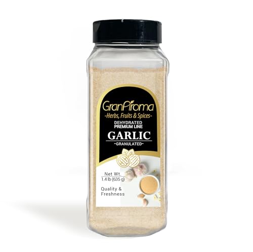 GranAroma Granulated Garlic, 1.4 lb, Versatile Seasoning, Dehydrated