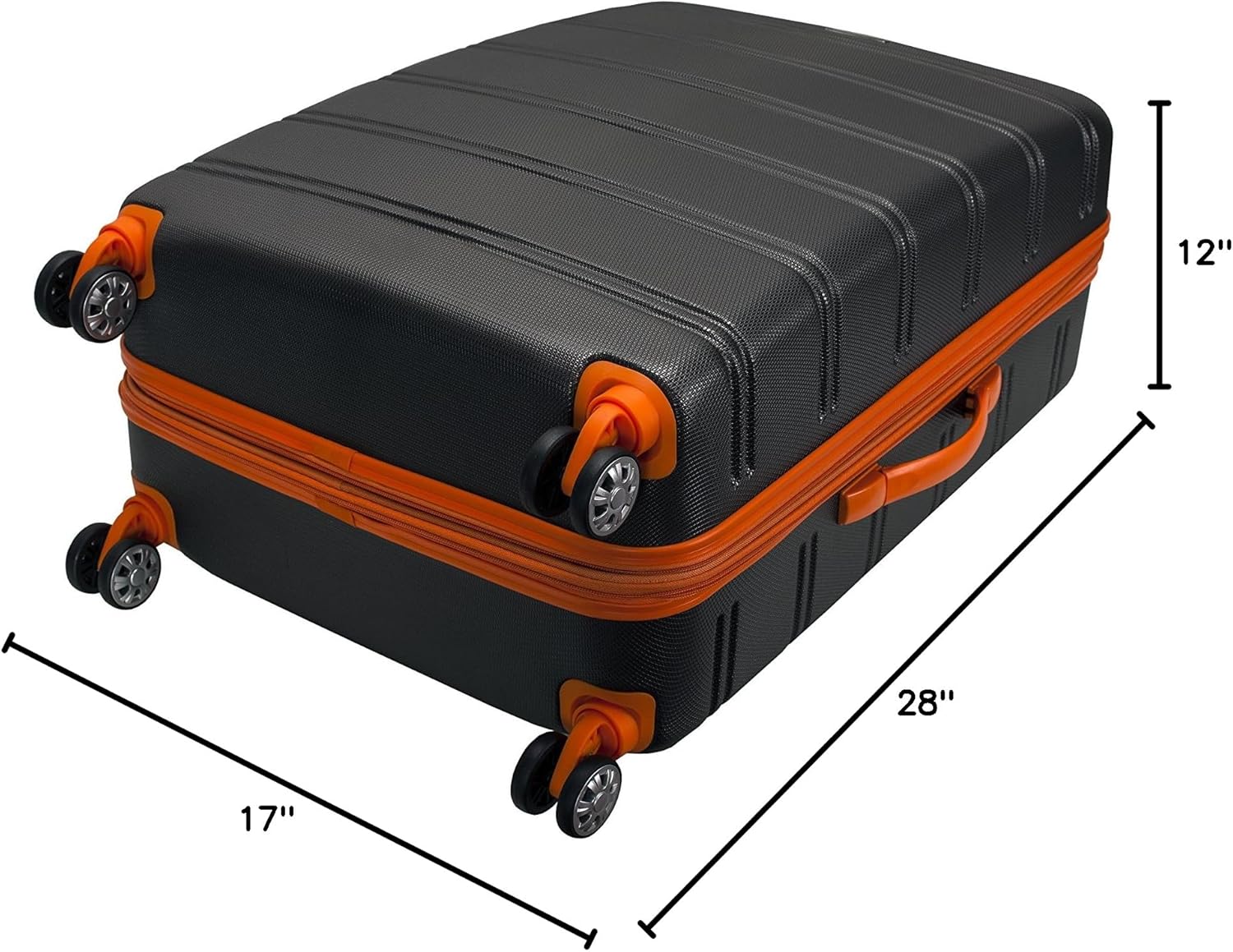 Rockland Melbourne Hardside Expandable Spinner Wheel Luggage, CHARCOAL, Checked Large 28