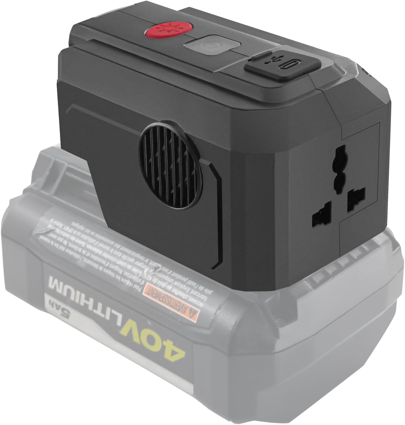 for Ryobi 40V Powered Inverter Generator,Power Inverter for Ryobi 40V Lithium Battery, Portable Power Source USB Charger Adapter(Battery not Included)