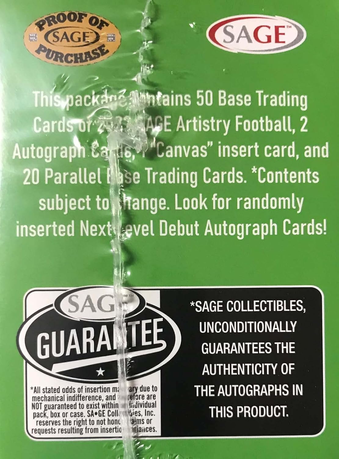 2022 Sage Artistry NFL Football Draft Picks Series Blaster Box with 73 Cards including 2 AUTOGRAPHS and 1 CANVAS Insert Card Possible 2023 Draft Pick CJ Stroud plus Kenny Pickett and Others