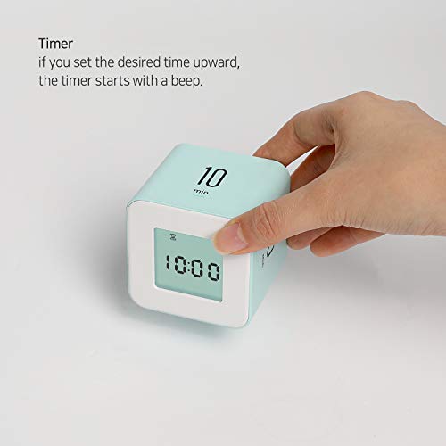 mooas Multi Cube Timer/Rotating Timer (White), Simple Operation, Clock & Timer, 5,15,30,60 min Timer setting