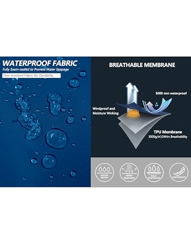 Little Donkey Andy Men's Waterproof Lightweight Rain Pants Breathable Windproof Hiking Golf Fishing Pants