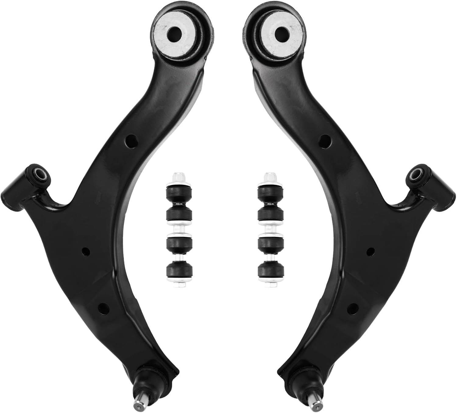 Torchbeam 4pc Front Lower Control Arms, Suspension Kit with Ball Joint Sway Bar Link for Plymouth 2000-2005, Neon 2000-2001, PT Cruiser 2001-2010, Replace K620009 K620010 K7348