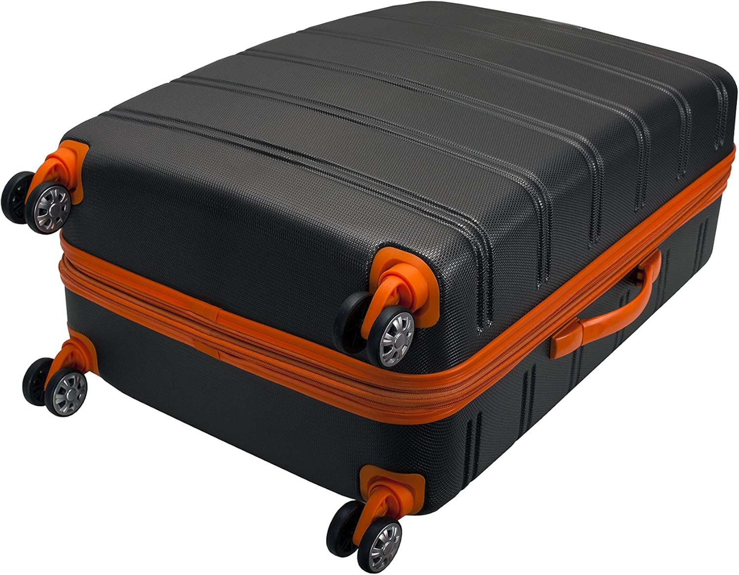 Rockland Melbourne Hardside Expandable Spinner Wheel Luggage, CHARCOAL, Checked Large 28