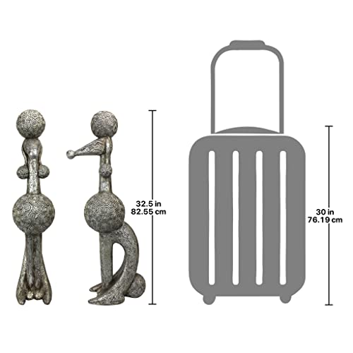 Design Toscano Caniche Chien, Paris Poodle Dog Statue: Set of Two AL959187, Silver, 2 Count