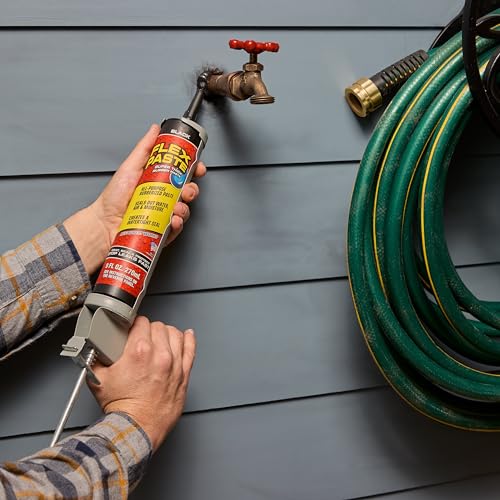 Flex Paste, 9 oz Cartridge, White, Waterproof Paintable Putty, Spackle Sealant, Fill Gaps Cracks Holes - Block Out Water and Air - UV Resistant - Walls, Drywall, EPDM, Concrete, Roof, RV Repairs