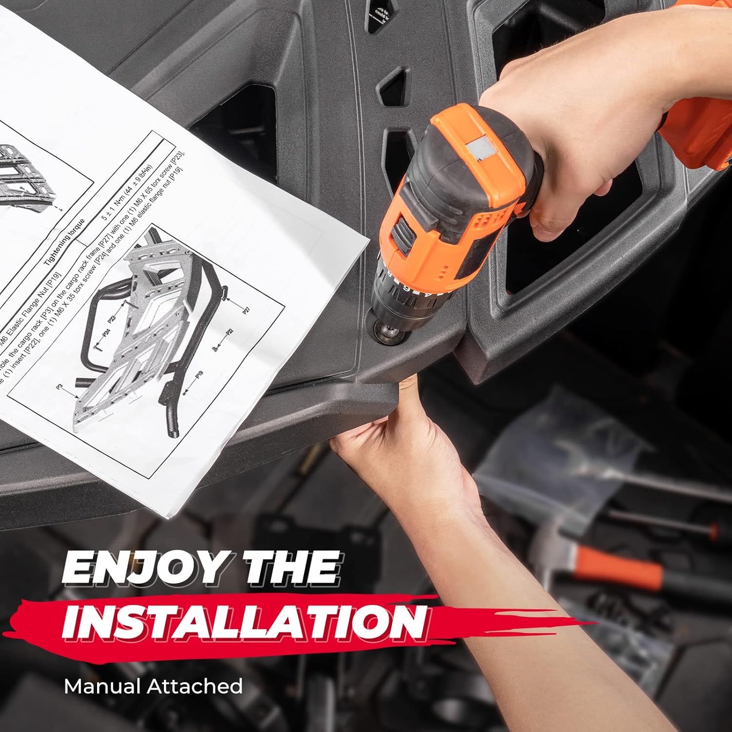 KEMIMOTO X3 Rack with Gas Strut, Spare Tire Cargo Luggage Cooler Pivoting Rear Rack Compatible with Can-Am X3 & X3 Max 2017-2024 Replace #715002881#715008296