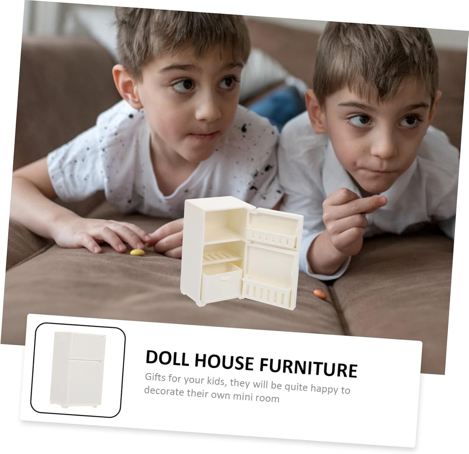 2 Pcs Refrigerator Model Doll House Decorations Miniature Furniture Mini House Kictken Supply Mini House Decor Supply Fridge Model Mini Plastic Fridge Doll House Furniture