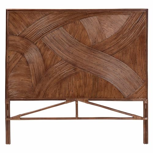 bali & pari Elettra Natural Rattan Standalone Headboard, Queen, Dark Brown