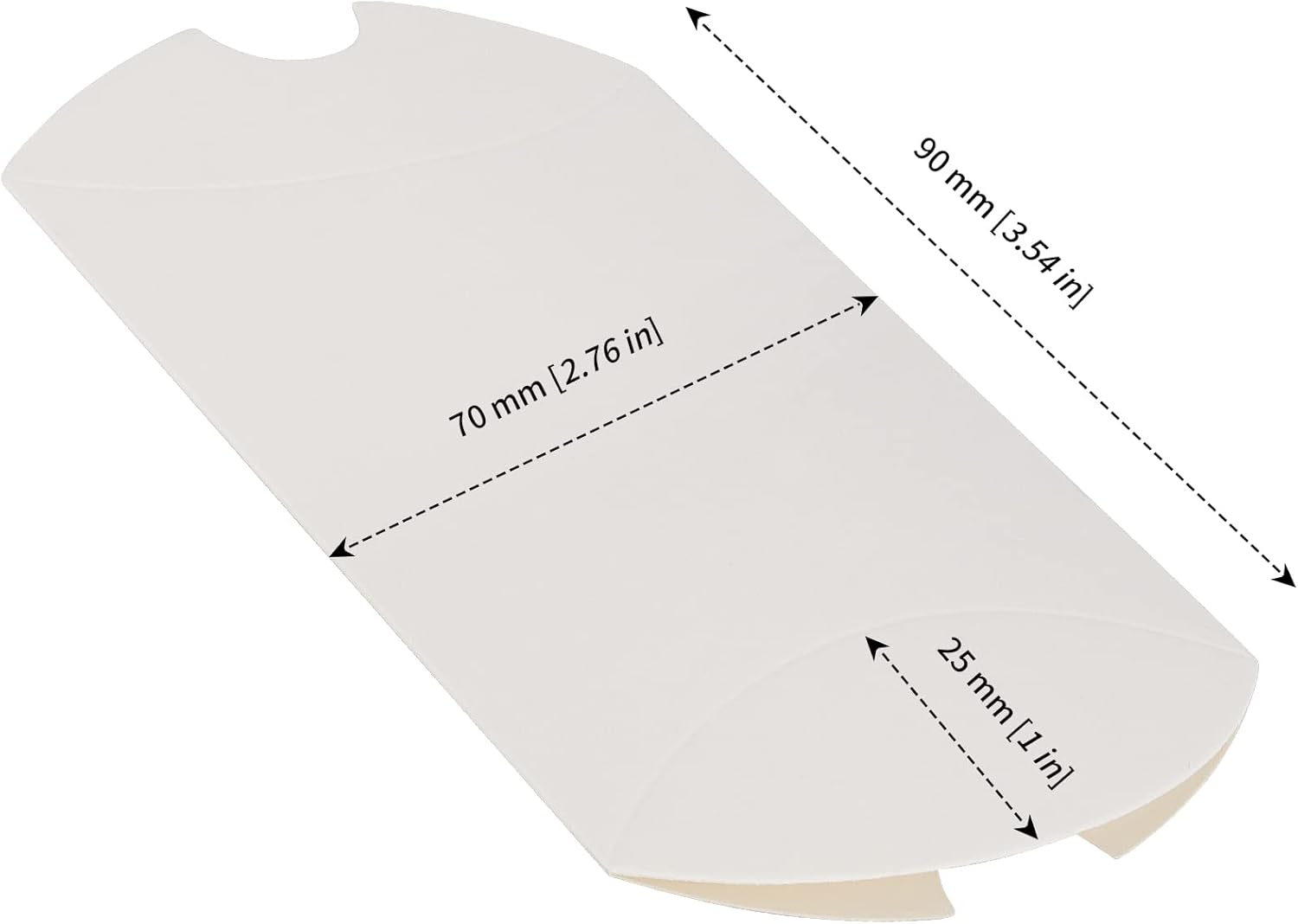 200 PCS 3.5 x 2.5 Inch White Kraft Paper Pillow Boxes, Small White Pillow Candy Box, Pillow Boxes Thank You Treat Boxes for Party Favors, Proposal, Wedding