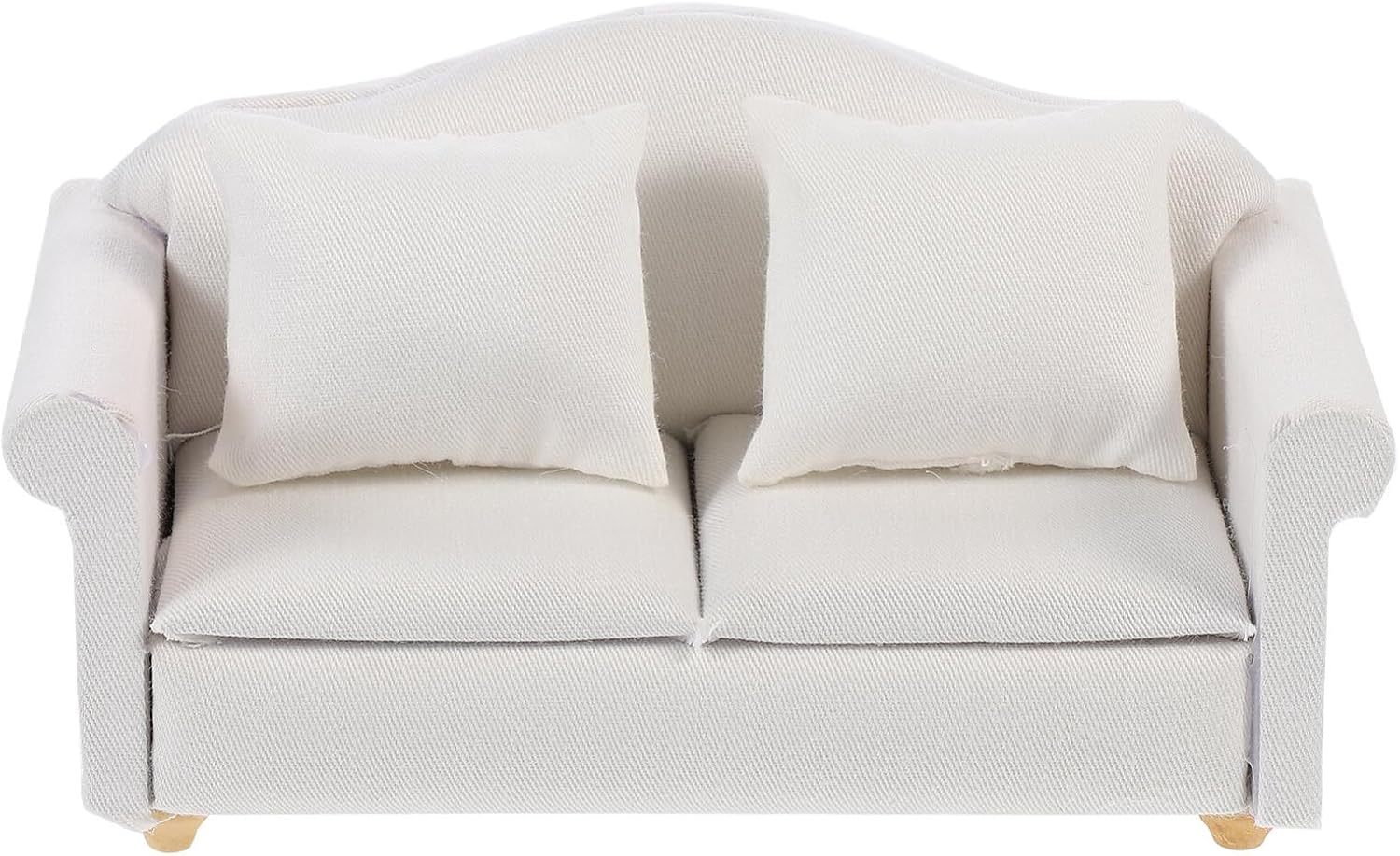 Abaodam 1pc Mini Sofa Miniature Sofa for Living Room Miniature Model Scene Sofa Doll House Furniture Miniture House Furniture Desktop Decor Desktop Sofa Decor Cotton Double Cushion White