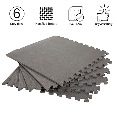 Stalwart EVA Foam Mat Tiles - Interlocking Padding for Garage, Playroom, or Gym Flooring - Workout Mat or Baby Playmat