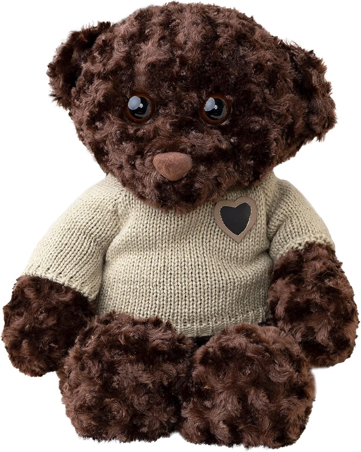 Perfect Memorials Teddy Bear Cremation Urn (Extra Large, Dark Brown, 15 Cu/in) - Beautiful Memorial Bear Keepsake for Lost Pet, Human Ashes/Made with Care/Red Fabric Heart/Keep Your Loved One Close
