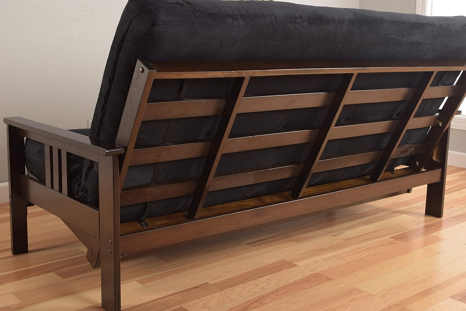 Kodiak Furniture Monterey Frame with Linen Fabric Mattress in Gray/Espresso