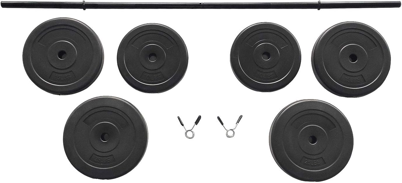 BalanceFrom Vinyl Standard Weight Set, 100 lbs, Black (VNL100)