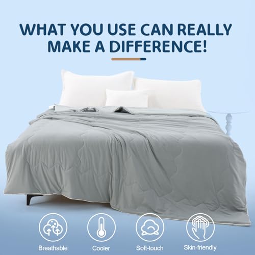 Ailemei Direct Cooling Comforter for Hot Sleepers,King Size Cooling Blanket That Instantly Chills for Night Sweats,Double-Sided Breathable Blankets to Control Your Sweat,108