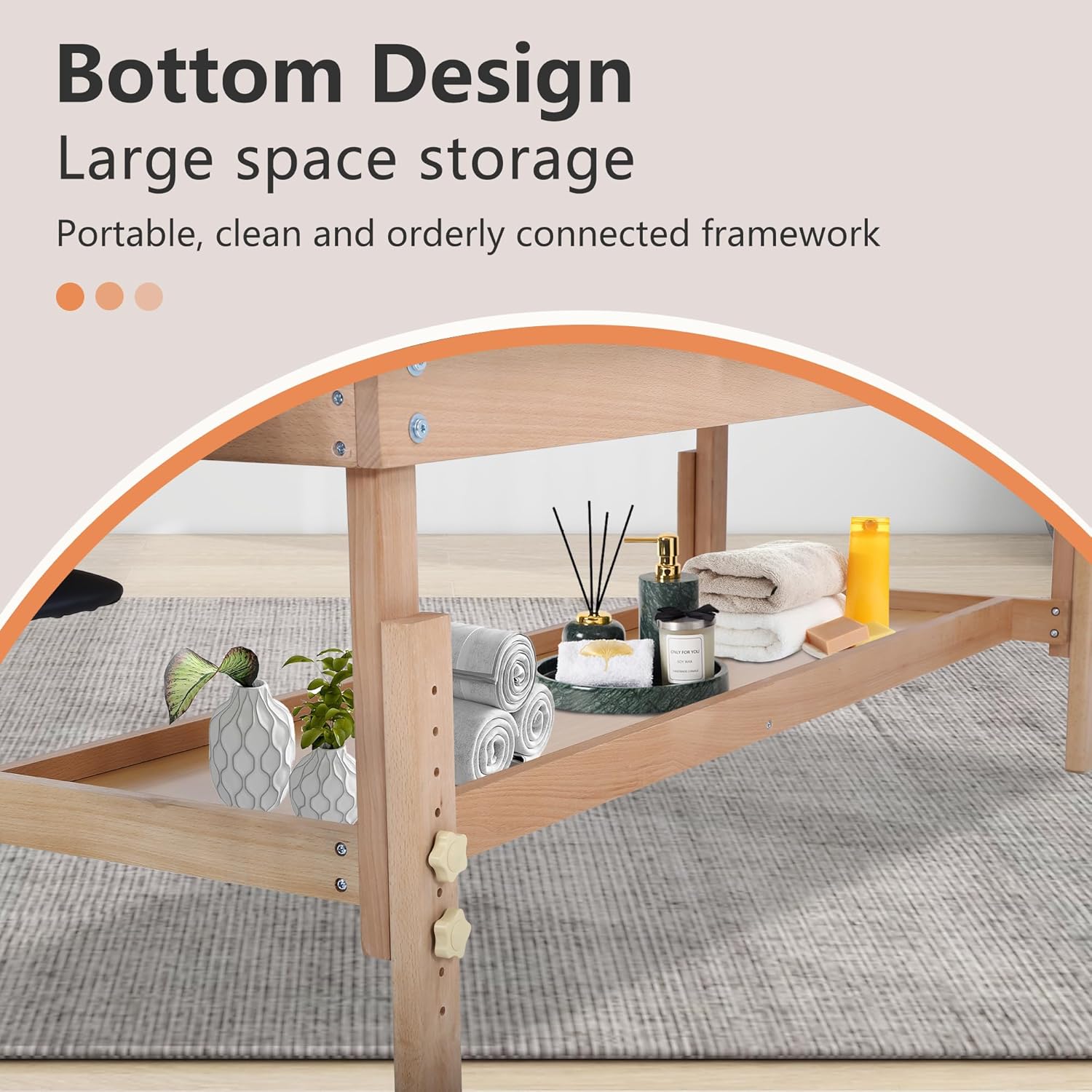 PayLessHere Massage Table Lash Bed 2 Fold Spa Bed 74”Lx28“W PU Leather Massage Bed Height Adjustable Massage Bed Heavy Duty Stationary Spa Table Salon Facial Cradle Bed, Black