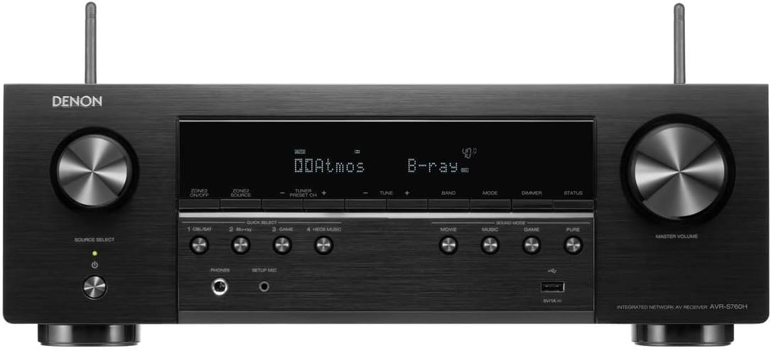 Denon AVR-S760H 7.2-Channel Home Theater AV Receiver 8K Video Ultra HD 4K/120 - (New 2021) (Renewed)