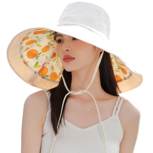Wide Brim Women Sun Hat Summer Beach Bucket Fishing Hats Metal Wired Edge Packable UV Protection for Hiking Garden Travel