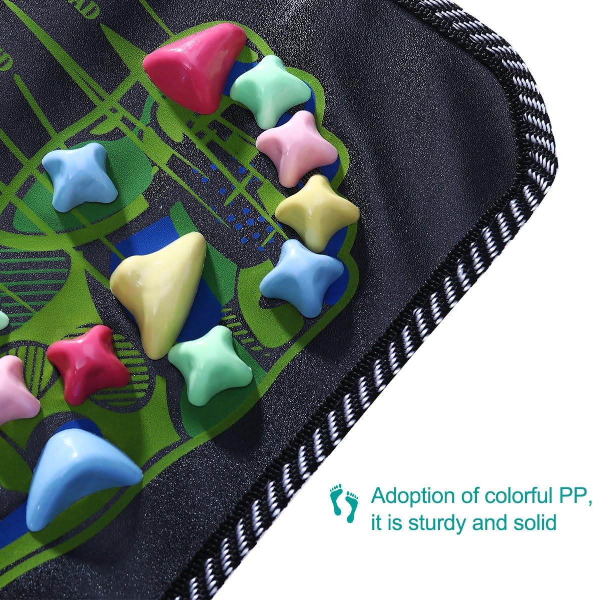 Reflexology Massage Mat Foot Stone Foot Leg Pain Walk Massager Mat Mat Pad Massager (Black)