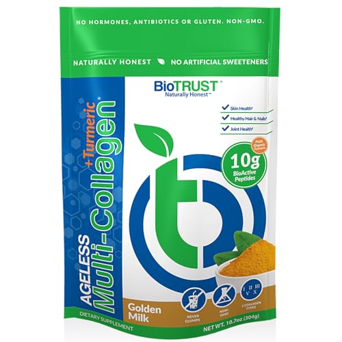 BioTrust Ageless Multi Collagen Peptides Powder – 5 Types (I, II, III, V, X) – Vanilla Collagen Powder for Women & Men – Hydrolyzed Protein – Grass Fed Beef, Fish, Chicken, Eggshell Membrane