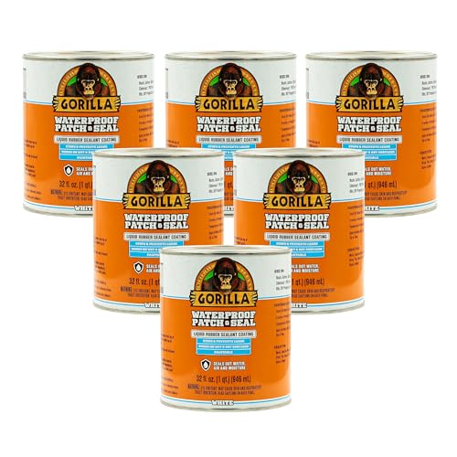 Gorilla Waterproof Patch & Seal Liquid Rubber Sealant, White, 32oz (Pack of 1)
