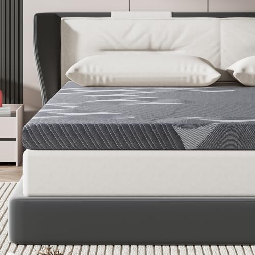 Flexpedic Firm Mattress Topper 4 Inch Queen Size - Advanced Cooling Gel Infused Memory Foam Bed Topper for Deep Pain Relief - Breathable & Washable Cover - CertiPUR-US Certified Comfort Enhancement