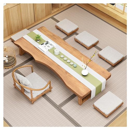 Coffee Table, Oak Japanese Floor Table, Low Altar Table for Meditation, Tatami Coffee Table, Small Tea Table for Floor Sitting(Color:Table,Size:100 * 50cm)