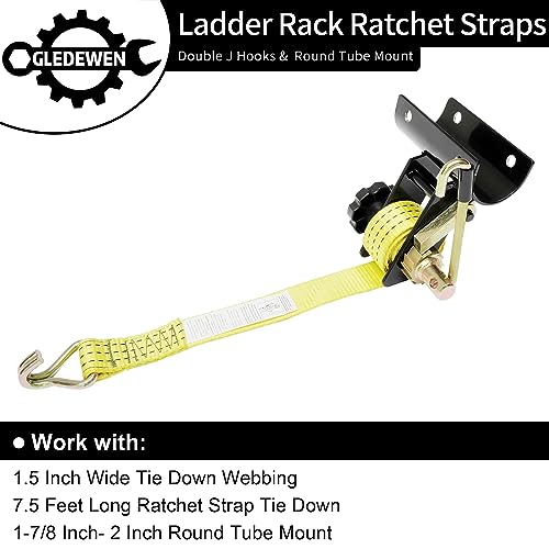 Ladder Rack Ratchet Straps with J-Hook (4PCS), 2