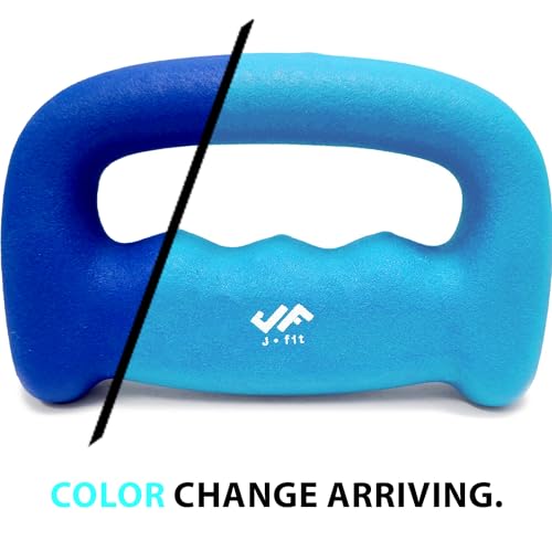 JFIT Neoprene D Grip Dumbbells - Single Weights 1LB-5LB - Premium Non-Slip, Hand Weights, Ergonomic Design