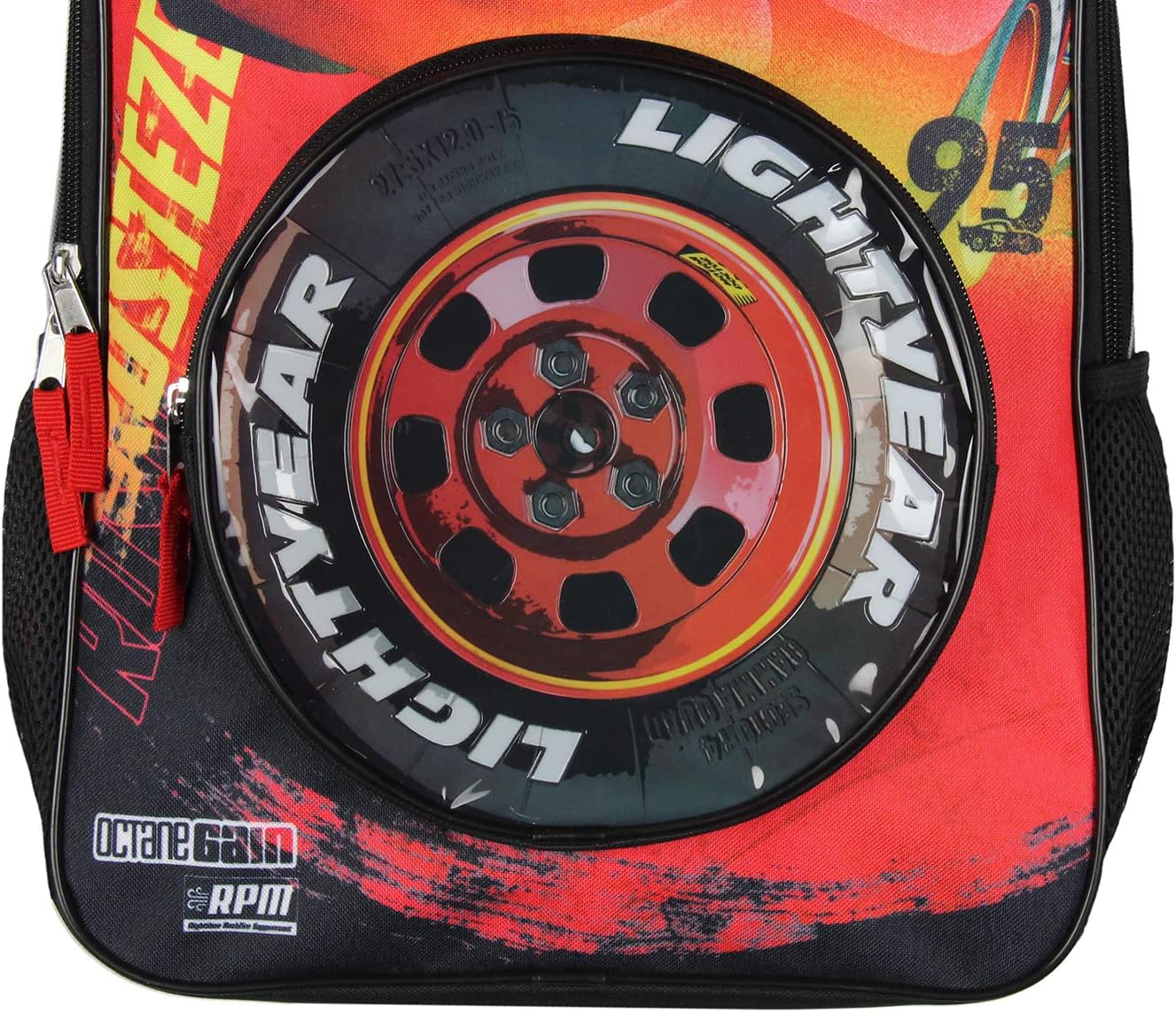 Disney Cars Lightning McQueen Backpack 3D Tire Pocket Travel School Backpack