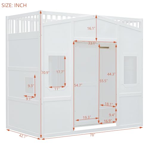 Stairway Twin Over Twin Bunk Bed with Trundle,4 Open Shelves,Can be Divided into Two Bedframes for Bedroom,Dorm,Adults/Kids,Espresso