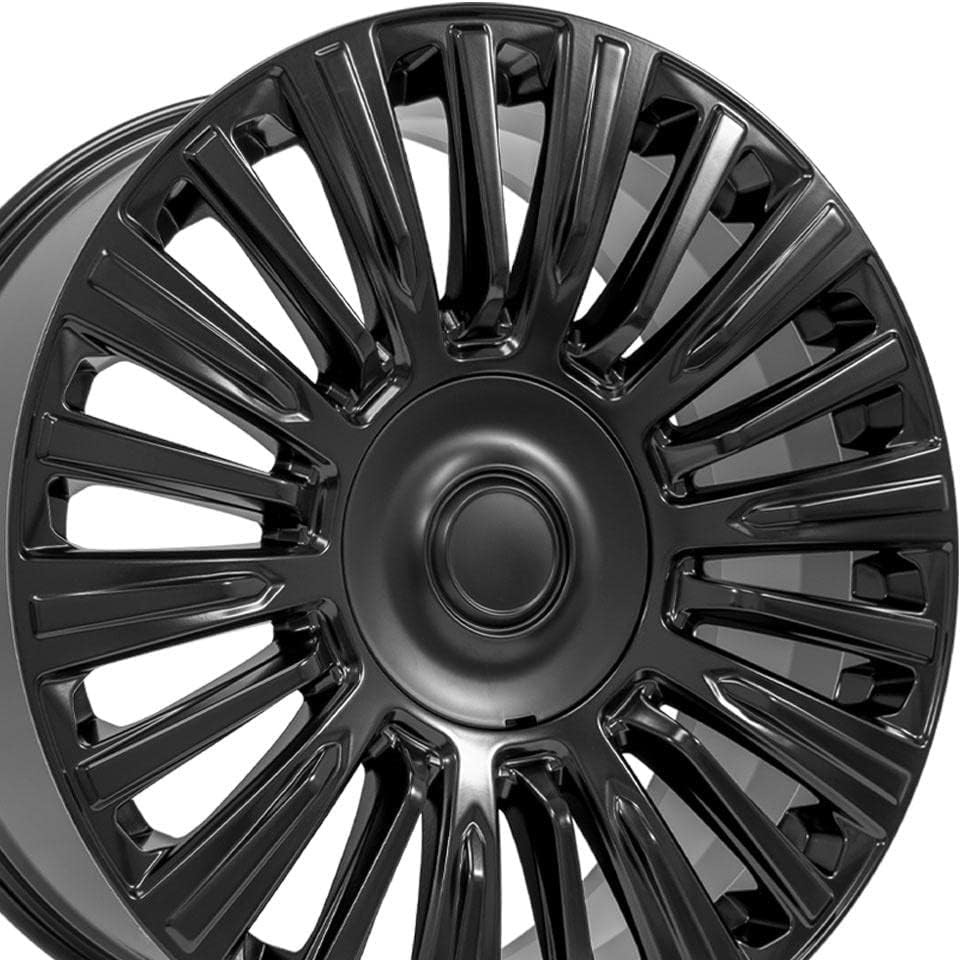 OE Wheels LLC 22 inch Rims Fits Escalade Silverado Tahoe Sierra Yukon CA92 22x9 Rim Satin Black SET