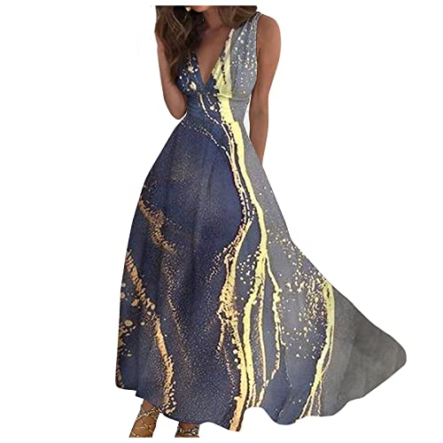 Women's Casual Summer Dresses Summer Beach Cover Ups Flowy Sleeveless Maxi Sun Dresses for Women Sexy Casual Loose Dresses