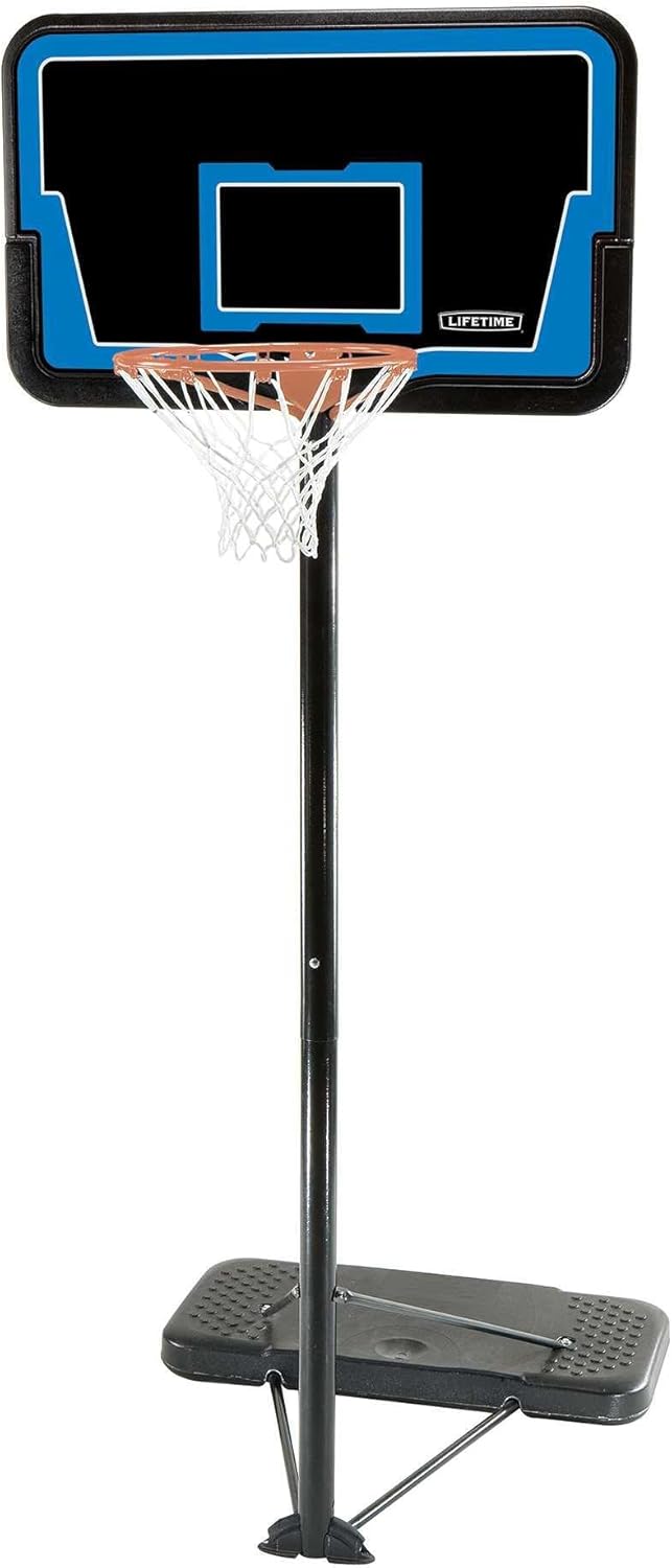 Lifetime 1268 Streamline Impact Portable Basketball System, 44 Inch Backboard, Black